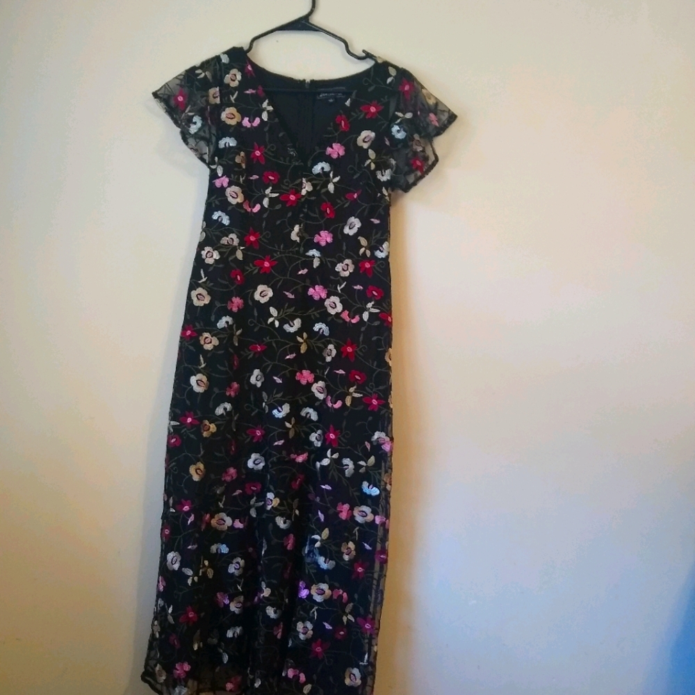 Sam Edelman Women's Short Sleeve Embroidered Mesh